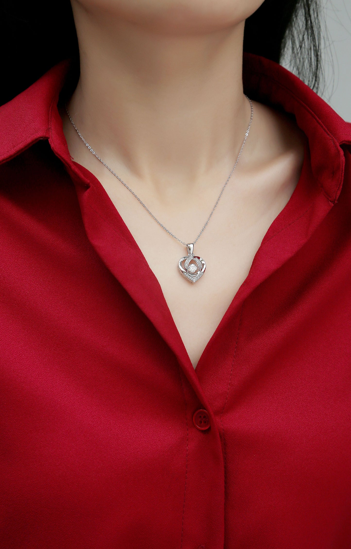 Heart To Have Your Diamond Pendant Necklace Set With Mosan Diamond
