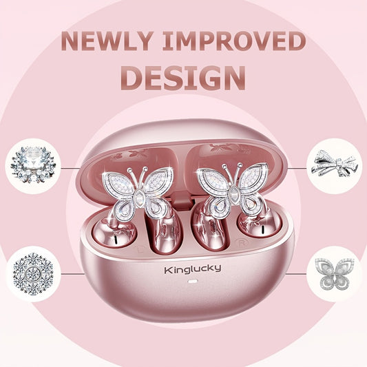 Clip On Luxurious Diamond Bow Headphone
