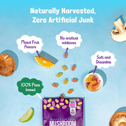 Mushroom Meal Supplement Gummies-80 Tablets
