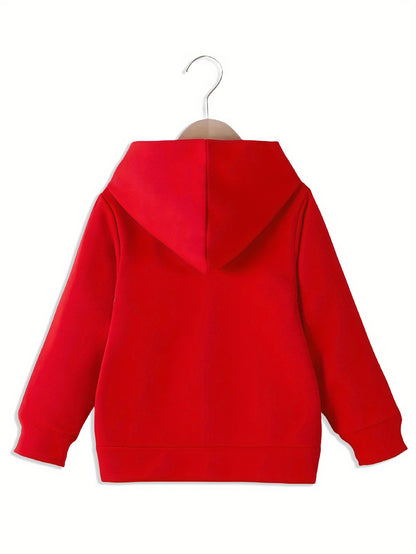 Girls' Autumn/Winter Hooded Sweatshirt  with "I'm Literally Just a Girl" Print & Pink Bow