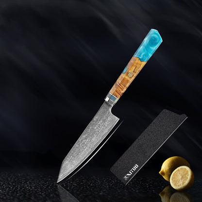 Damascus Steel Kitchen Santoku Knife Set