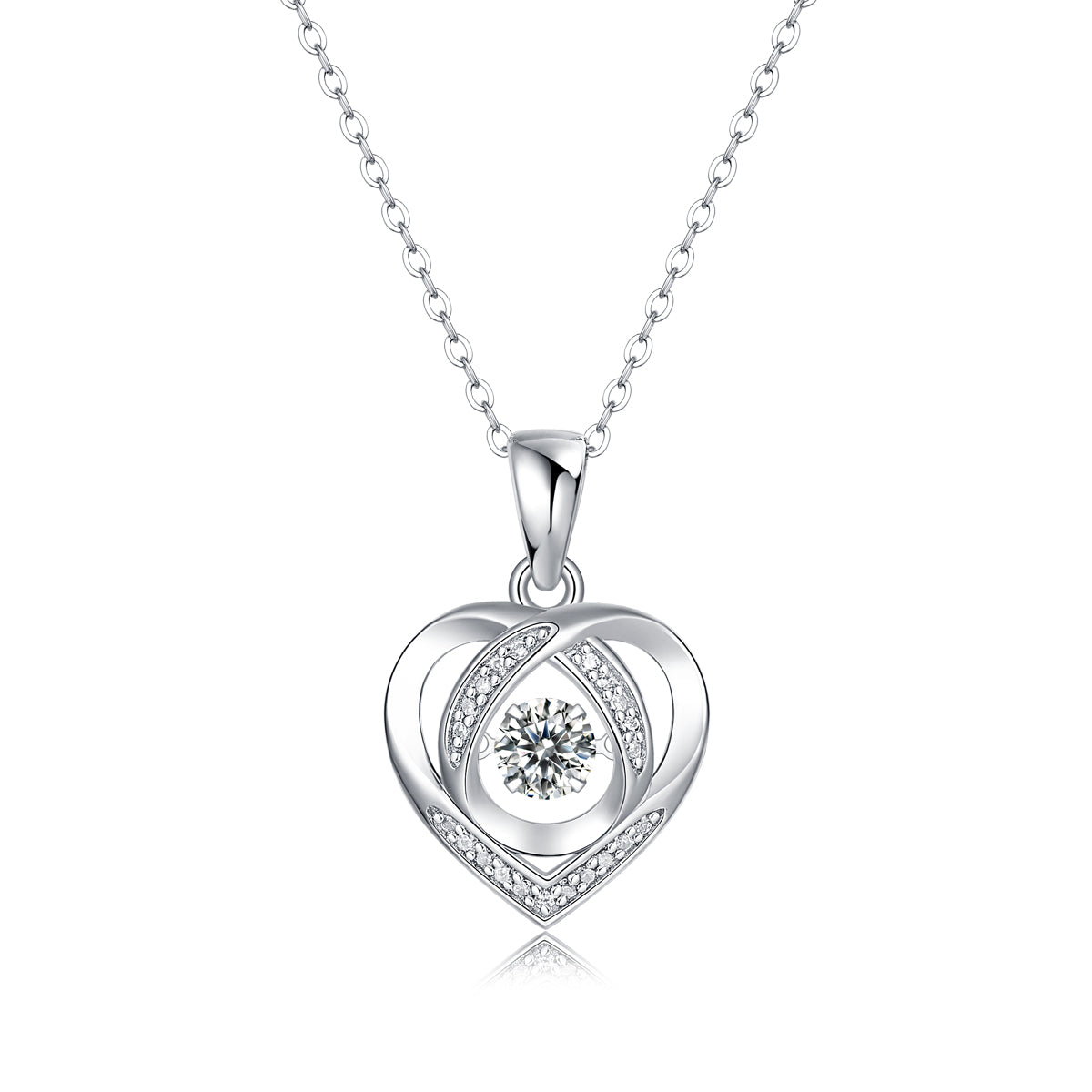 Heart To Have Your Diamond Pendant Necklace Set With Mosan Diamond