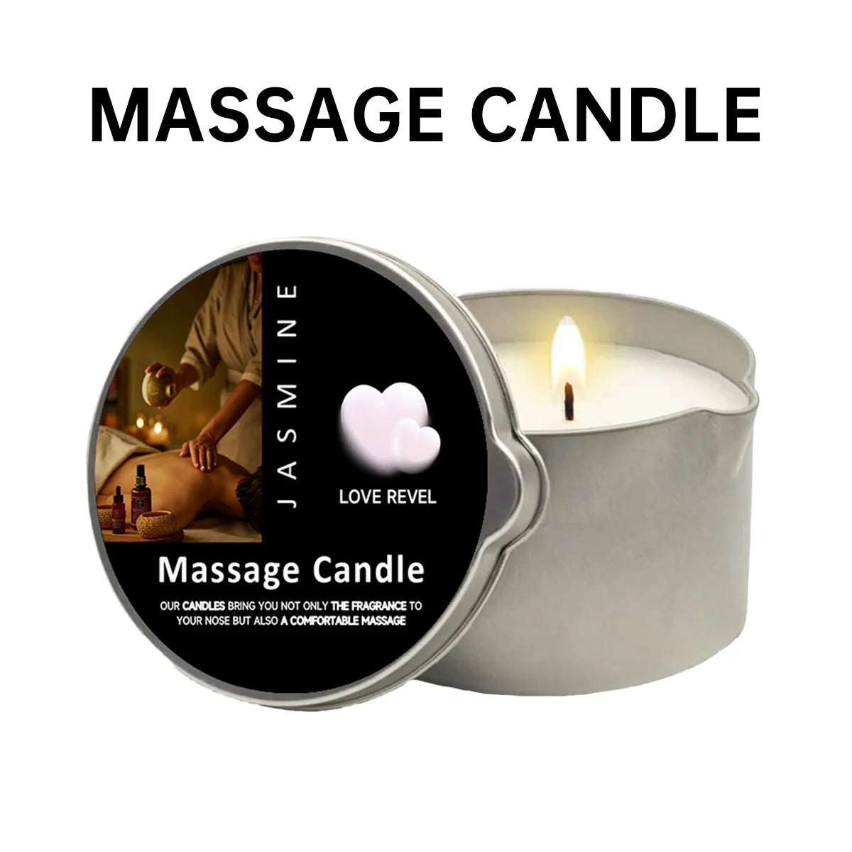 2oz Aromatherapy Massage Oil Candle with Soy Wax Moisturizing