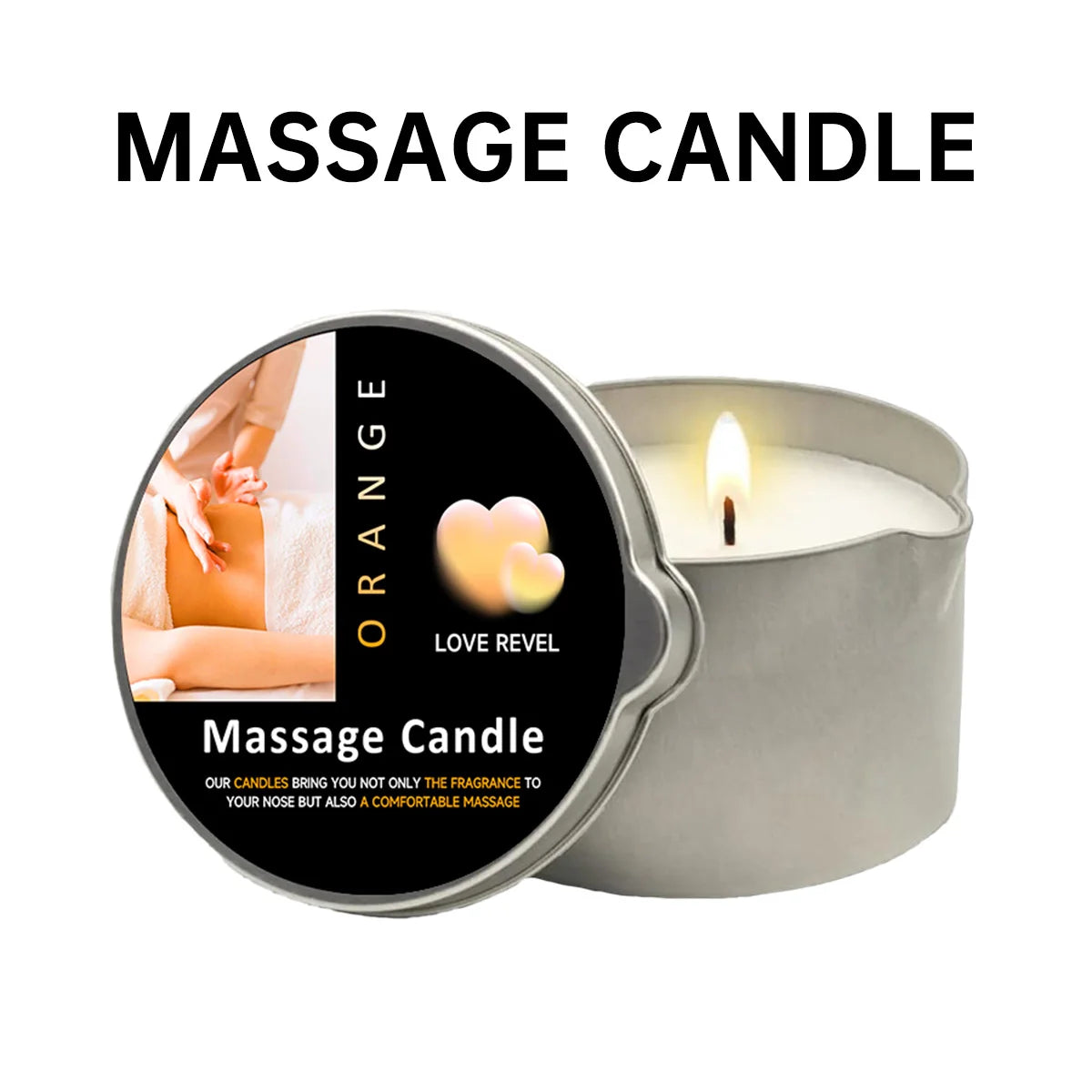 2oz Aromatherapy Massage Oil Candle with Soy Wax Moisturizing