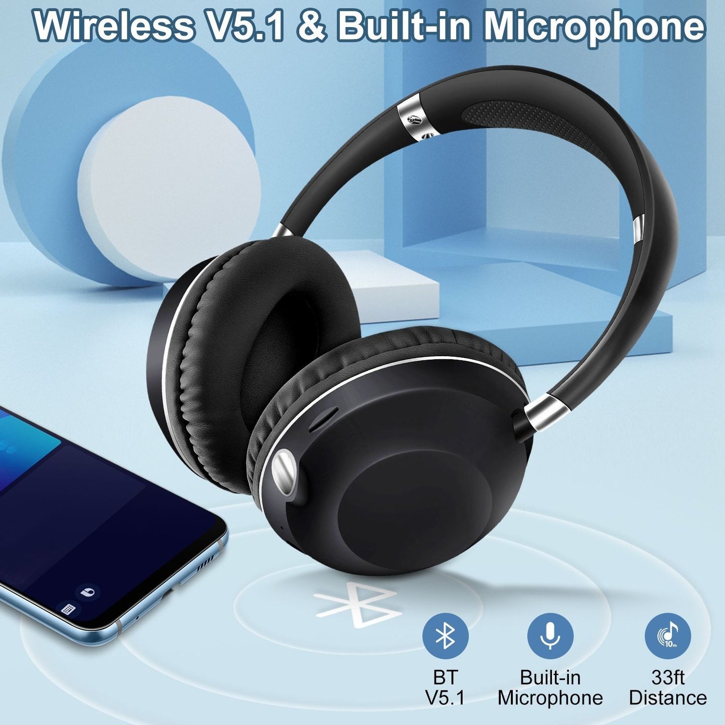 Wireless New Bluetooth Headset with High Power Flashlight