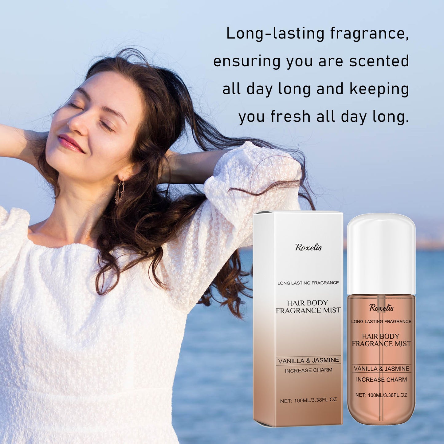 Vanilla Jasmine Fragrance Spray, Behind The Ears Neck Wrist Natural Fresh Fragrance