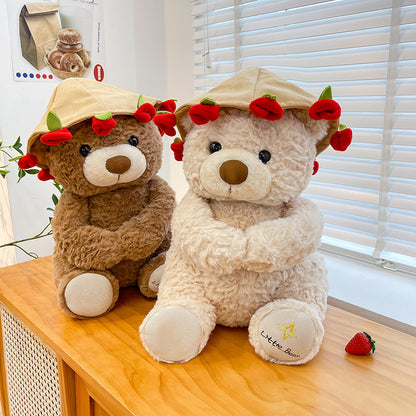 Cute Rose Flower Stuffed Bear