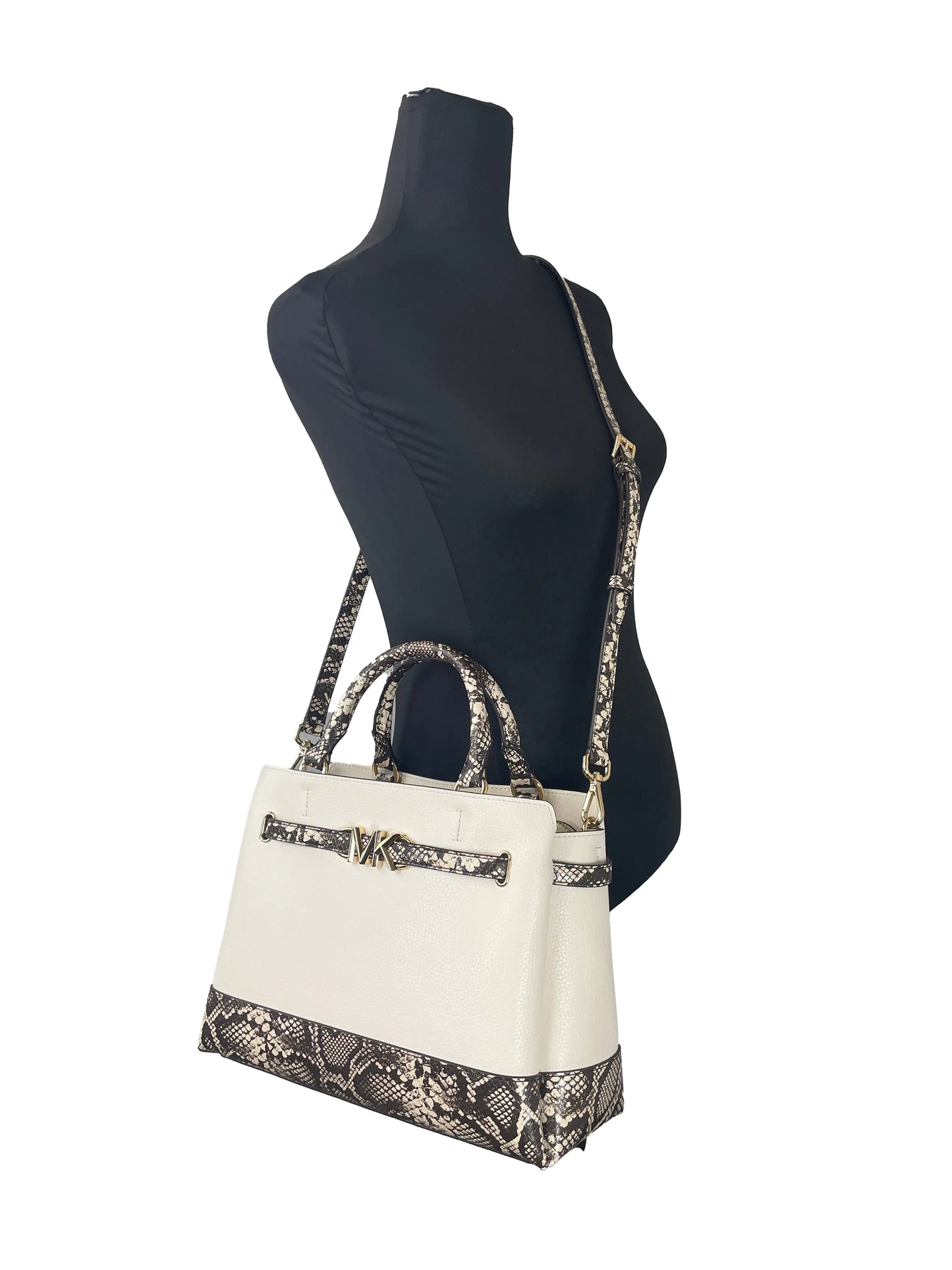 Michael Kors Reed Large Snake Skin Belted Satchel