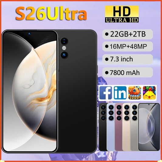 2026 Ultra Smartphone Android 5G | 7.3" HD Display | 22G+2TB | 7800mAh | Dual SIM | Unlocked