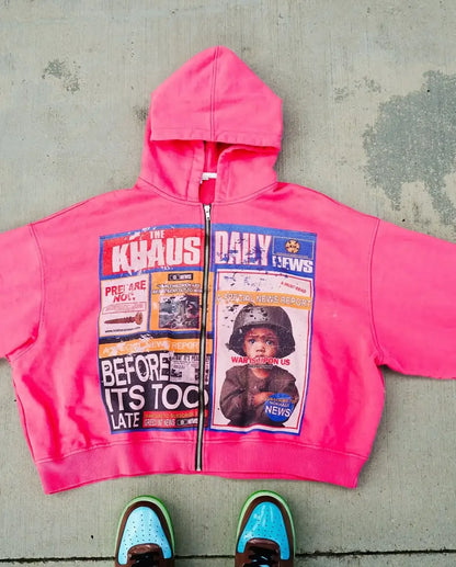 Y2k Streetwear Women Zipper Hoodie