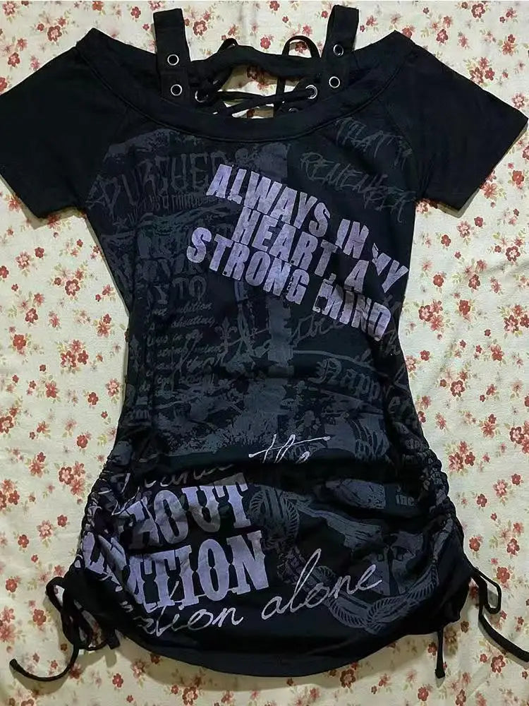 Retro Y2K Letter T-shirt