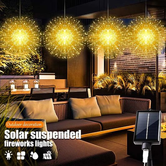 SparkBloom™ Solar Lights 🎆✨ — Firework Glow, Zero Power Cost