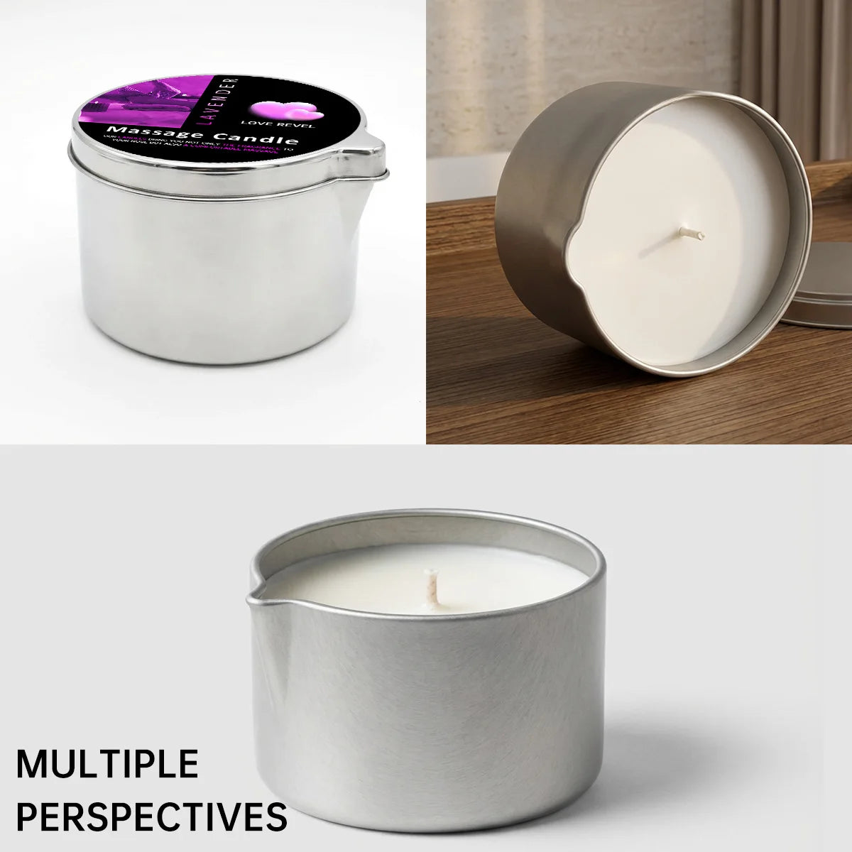 2oz Aromatherapy Massage Oil Candle with Soy Wax Moisturizing