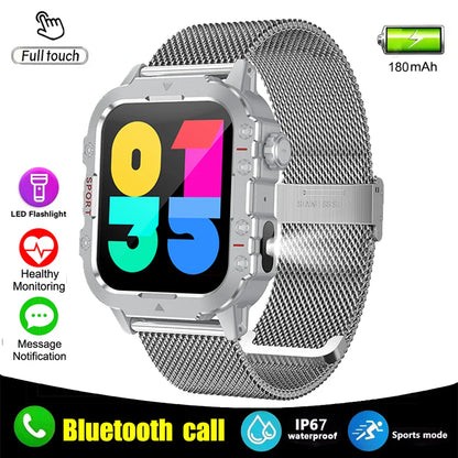 Men’s Military-Style Smart Watch | Bluetooth Call | Fitness & Activity Tracker | 1.44” Touch Screen | 3ATM Life Waterproof | Android & iOS