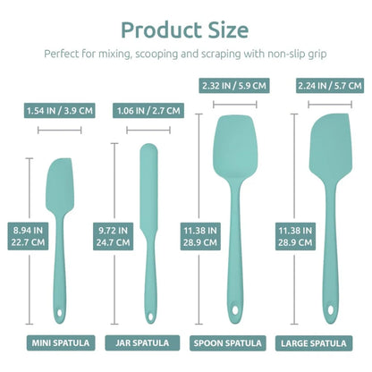600ºF High Heat Flex Kitchen Silicone Spatula Set with Nonslip Handle for Cooking, Mixing, Baking