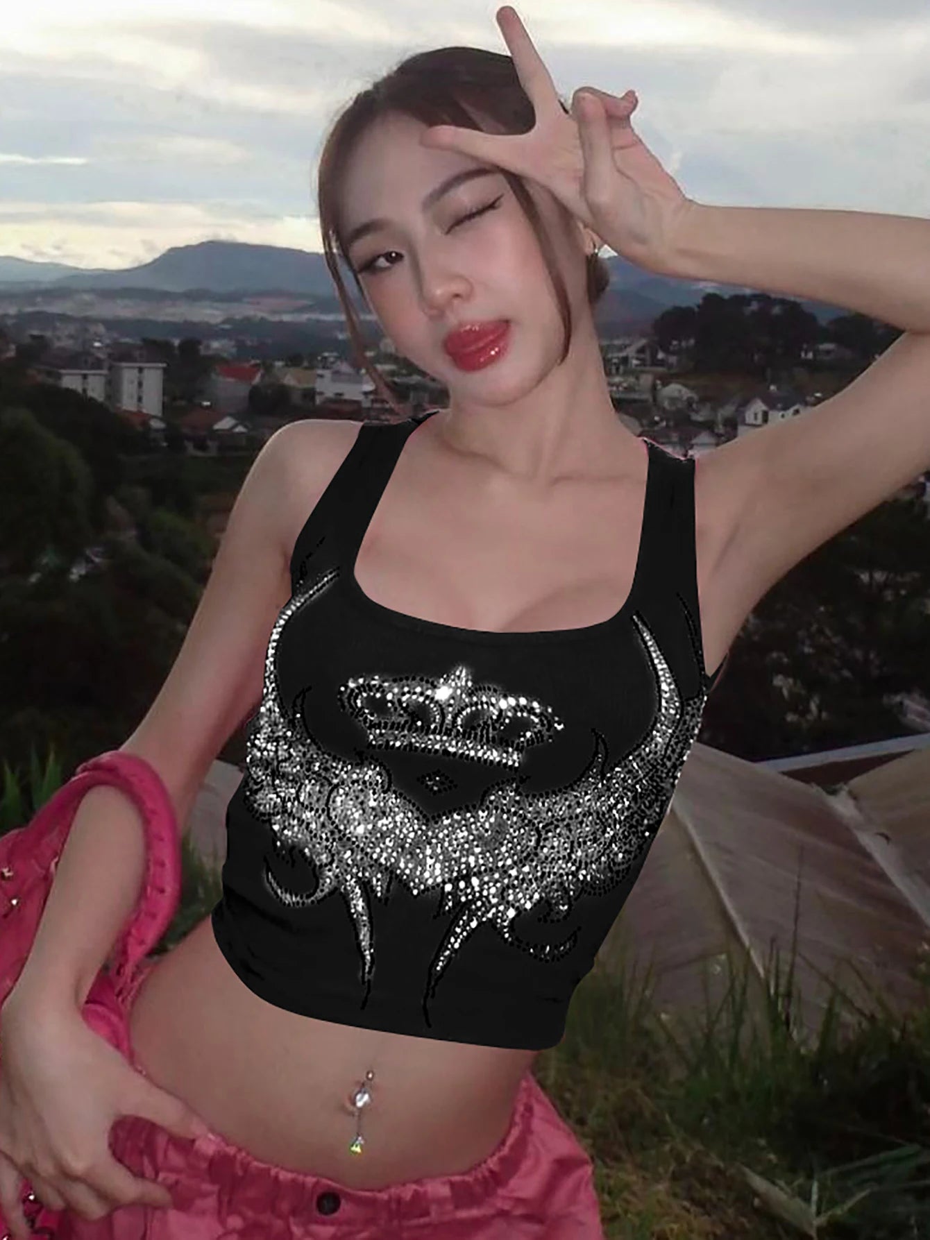 Women's Y2K Streetwear Crop Tank Top