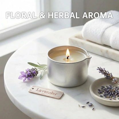 2oz Aromatherapy Massage Oil Candle with Soy Wax Moisturizing
