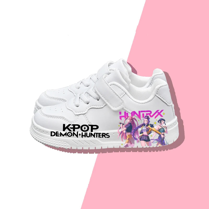 Kids Printed Design KPOP White Breathable Sneakers