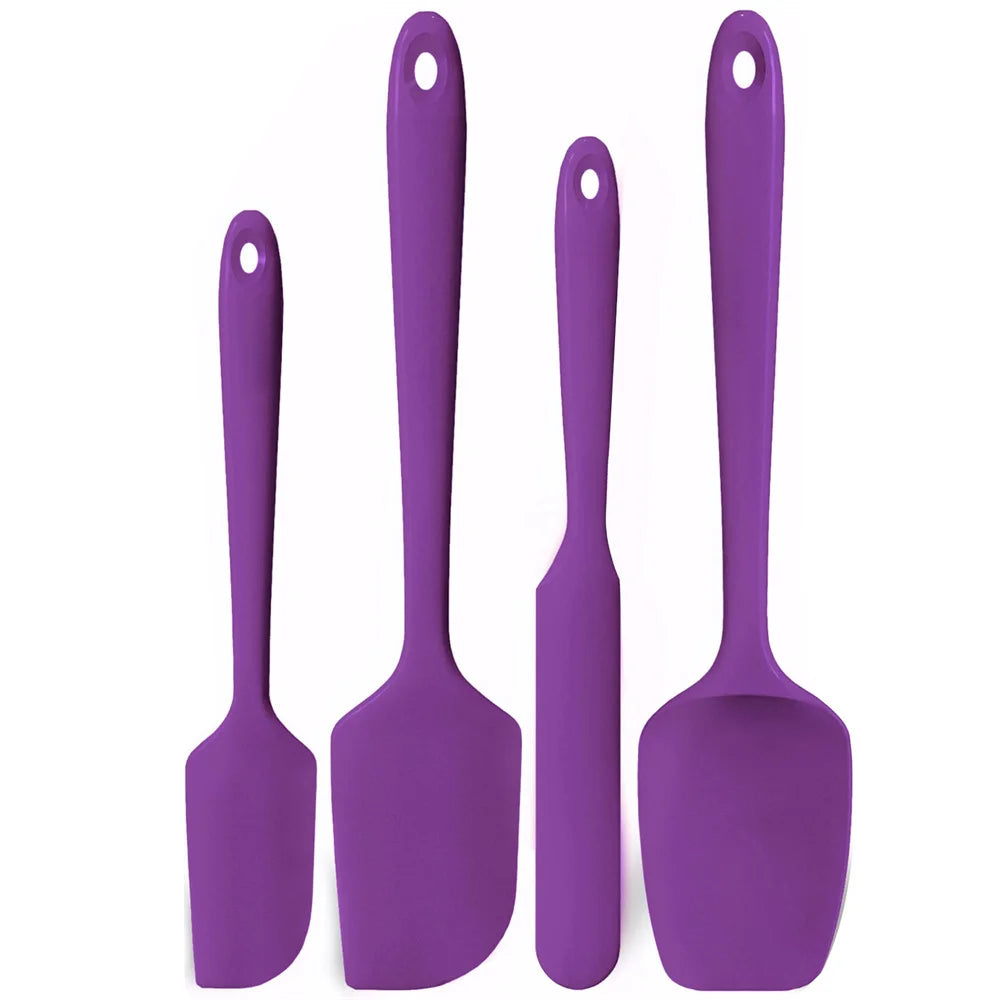 600ºF High Heat Flex Kitchen Silicone Spatula Set with Nonslip Handle for Cooking, Mixing, Baking