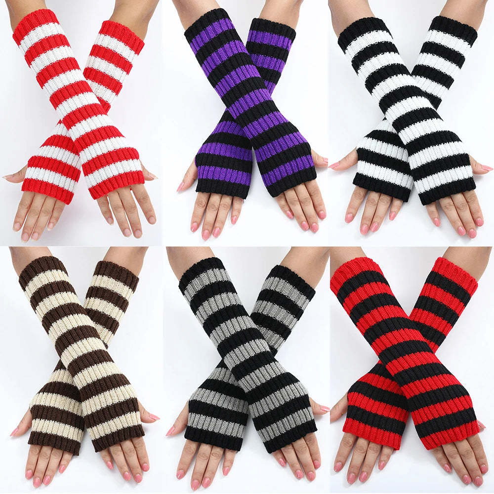 Y2K Fashion Women's Knitted Fingerless Arm Warmers