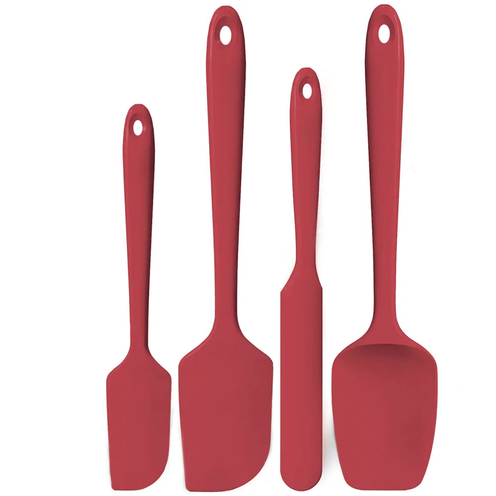 600ºF High Heat Flex Kitchen Silicone Spatula Set with Nonslip Handle for Cooking, Mixing, Baking