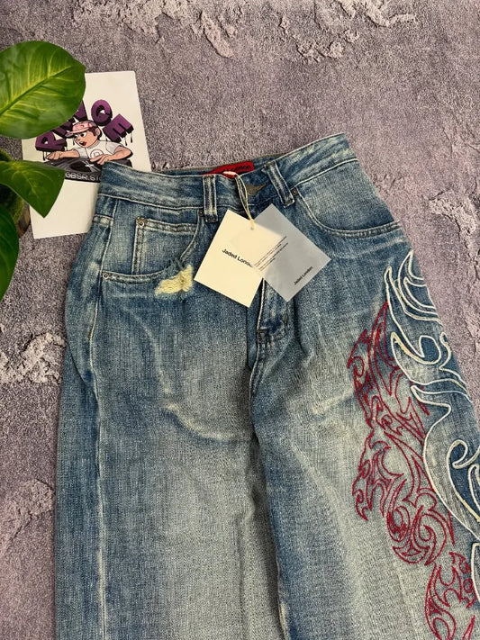 Women's Embroidered Baggy Jeans