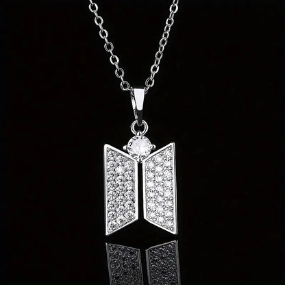 BTS Necklace with Crystal-tone Zircon Alloy Pendant Gift