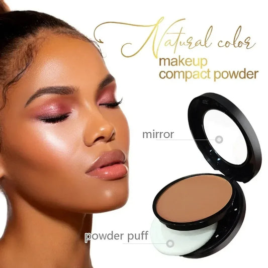 Compact Loose Setting Powder Concealer With Powder Puff And Mirror
