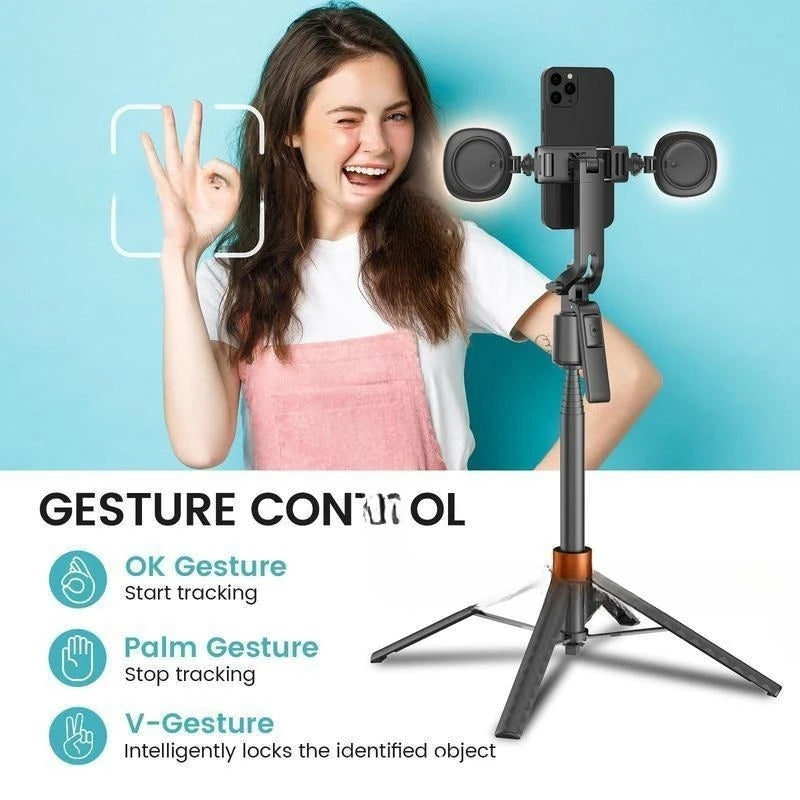 TrackShot™ Smart Tripod 📸✨ — Auto Face Tracking + Fill Lights