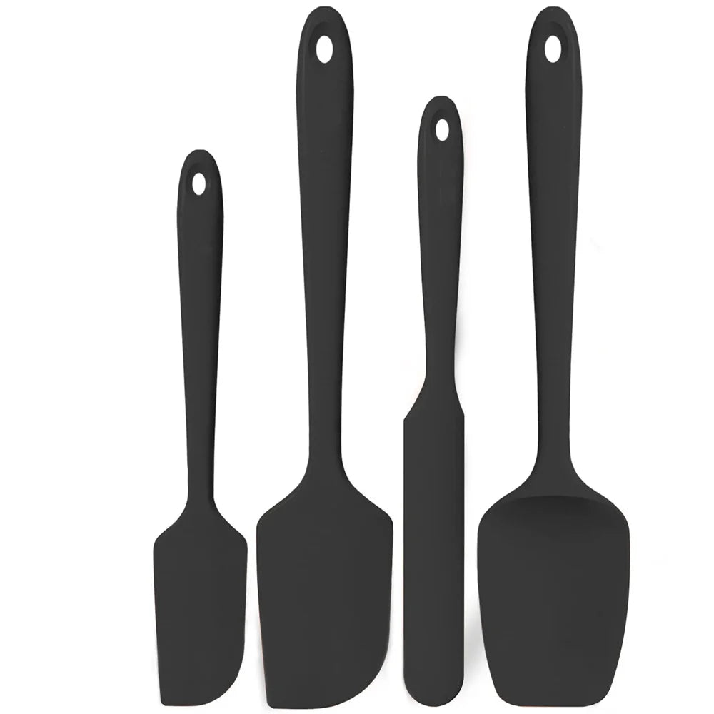 600ºF High Heat Flex Kitchen Silicone Spatula Set with Nonslip Handle for Cooking, Mixing, Baking