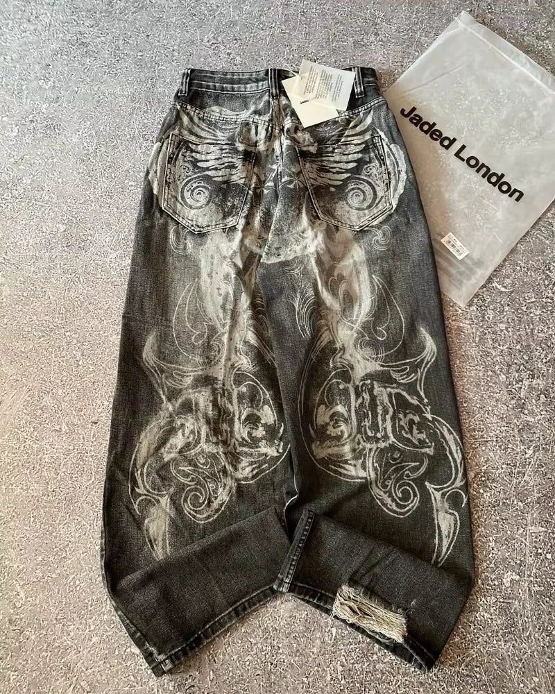 Women's Embroidered Baggy Jeans