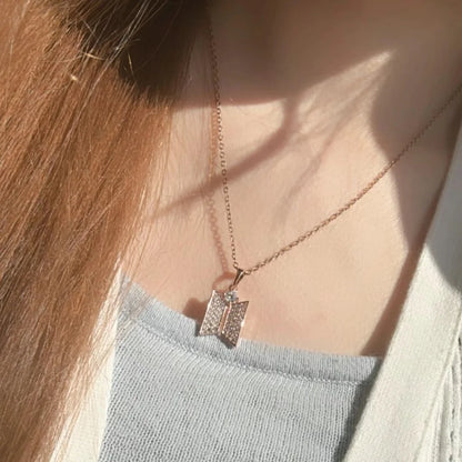 BTS Necklace with Crystal-tone Zircon Alloy Pendant Gift