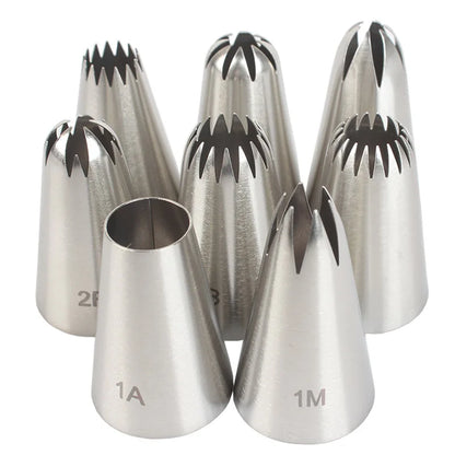 8-Piece Stainless Steel Icing Piping Nozzle Set