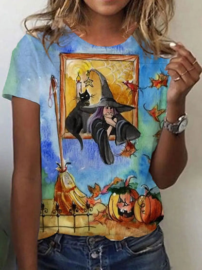 Women's Halloween 3D Graphic T-Shirt