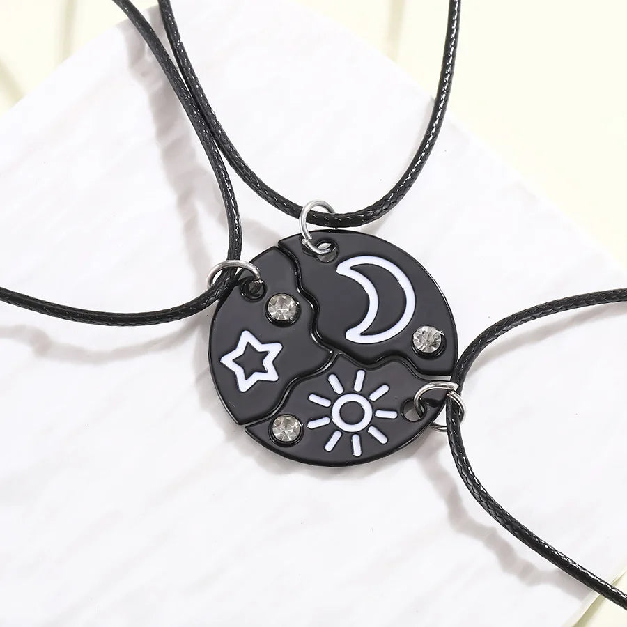 Friendship Necklace 🌙⭐ — Sun, Moon & Star Connection