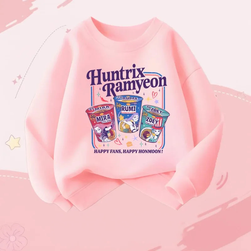Girl's New K Pop Cartoon Printed Casual Hoodies