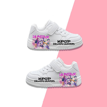 Kids Printed Design KPOP White Breathable Sneakers