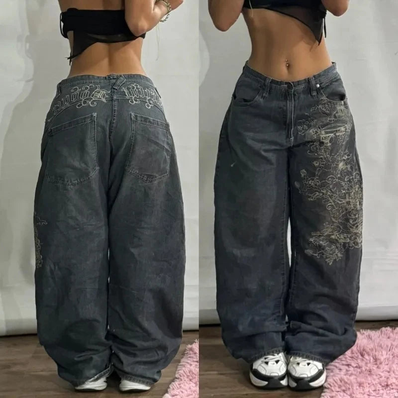 Women's Embroidered Baggy Jeans