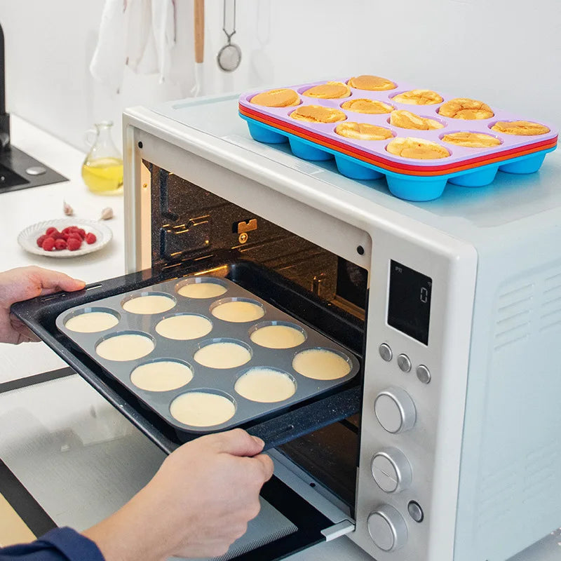 12-Cavity Silicone Cupcake & Muffin Baking Mold