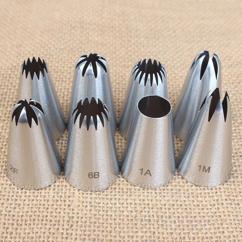 8-Piece Stainless Steel Icing Piping Nozzle Set