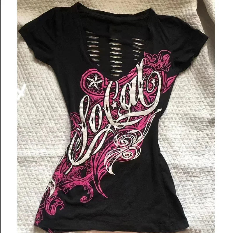 Women's Sexy 90s Gothic Graphic Vintage T-shirt