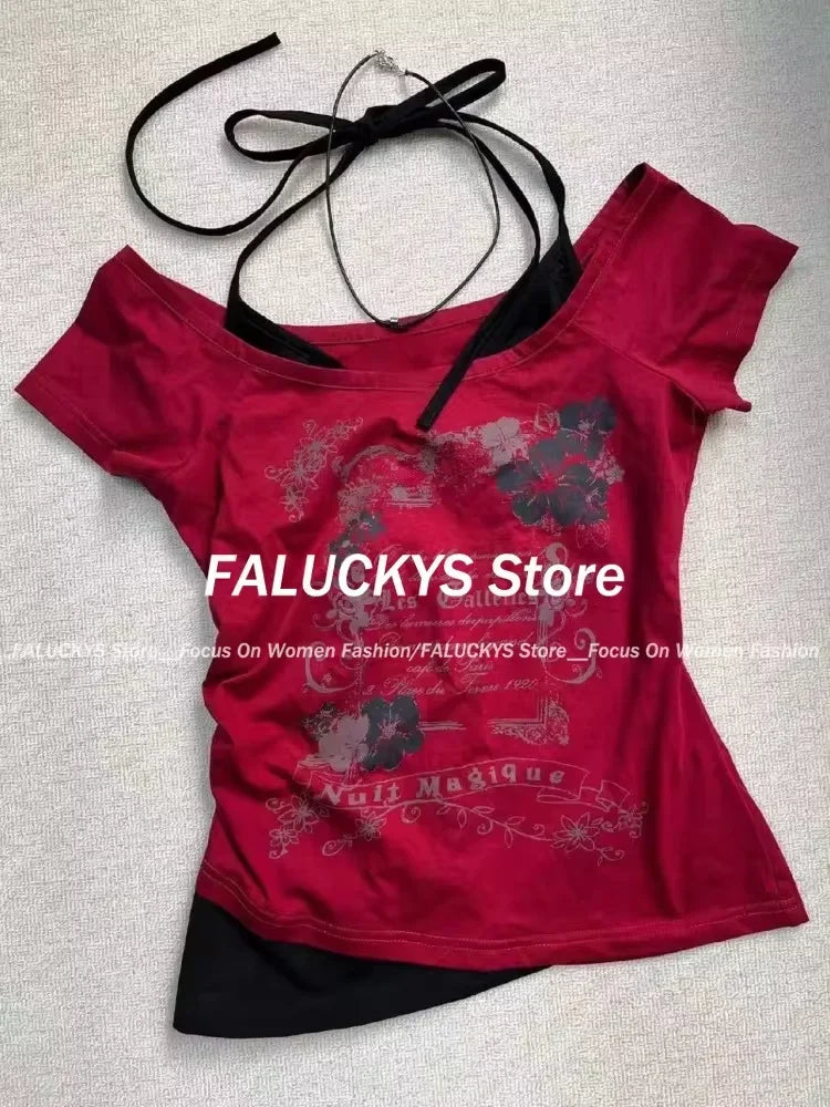 Y2K Retro Street Print T-shirt