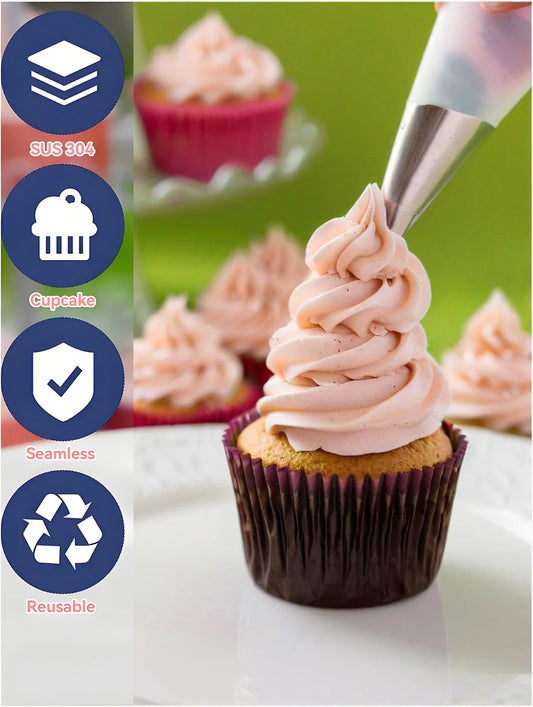 8-Piece Stainless Steel Icing Piping Nozzle Set