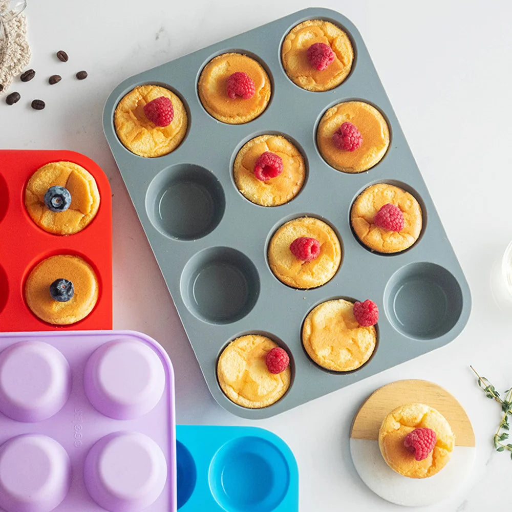 12-Cavity Silicone Cupcake & Muffin Baking Mold