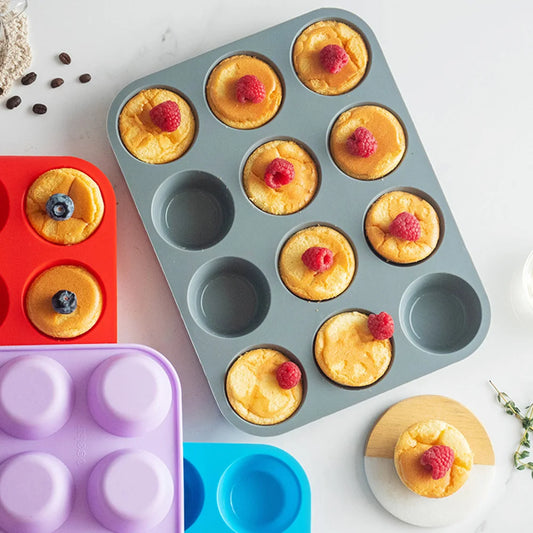 12-Cavity Silicone Cupcake & Muffin Baking Mold