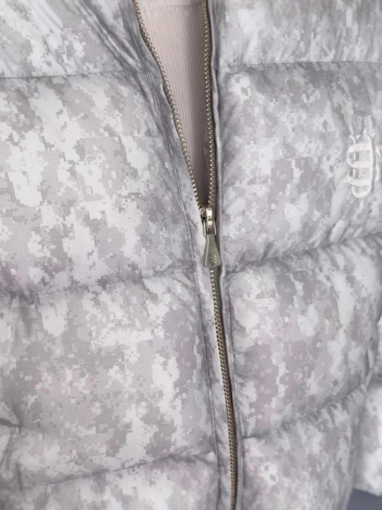Y2K Women's Hooded Cropped Bubble  Winter Jacket