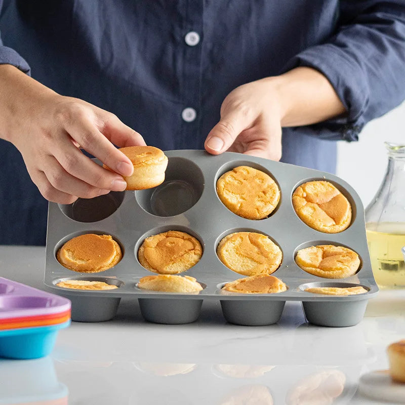 12-Cavity Silicone Cupcake & Muffin Baking Mold
