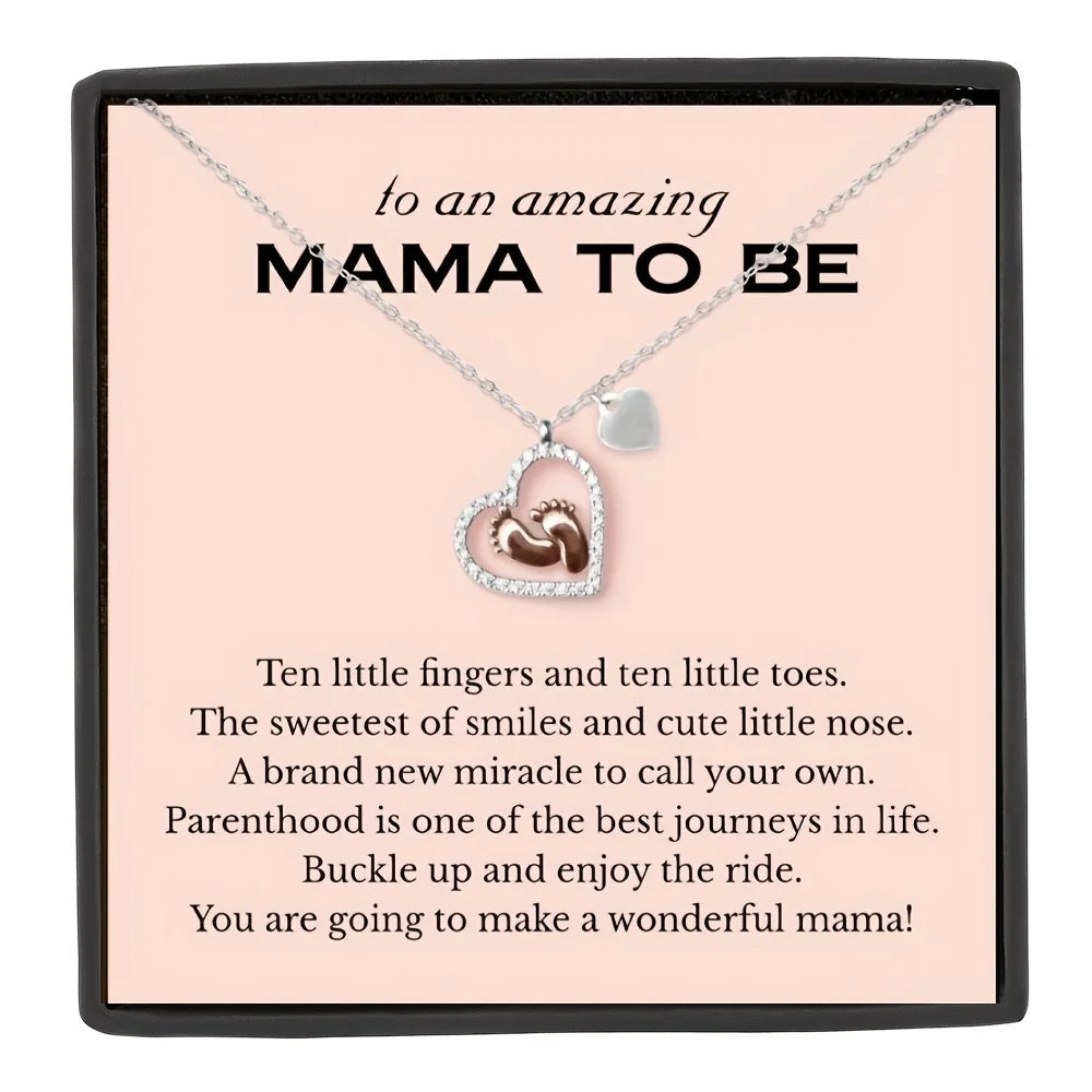 Baby Feet Heart Necklace