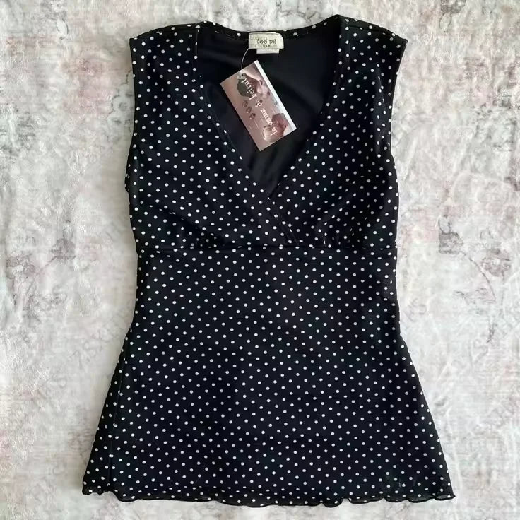 2000's Women's Pink Vintage Polka Dot Femme Tee