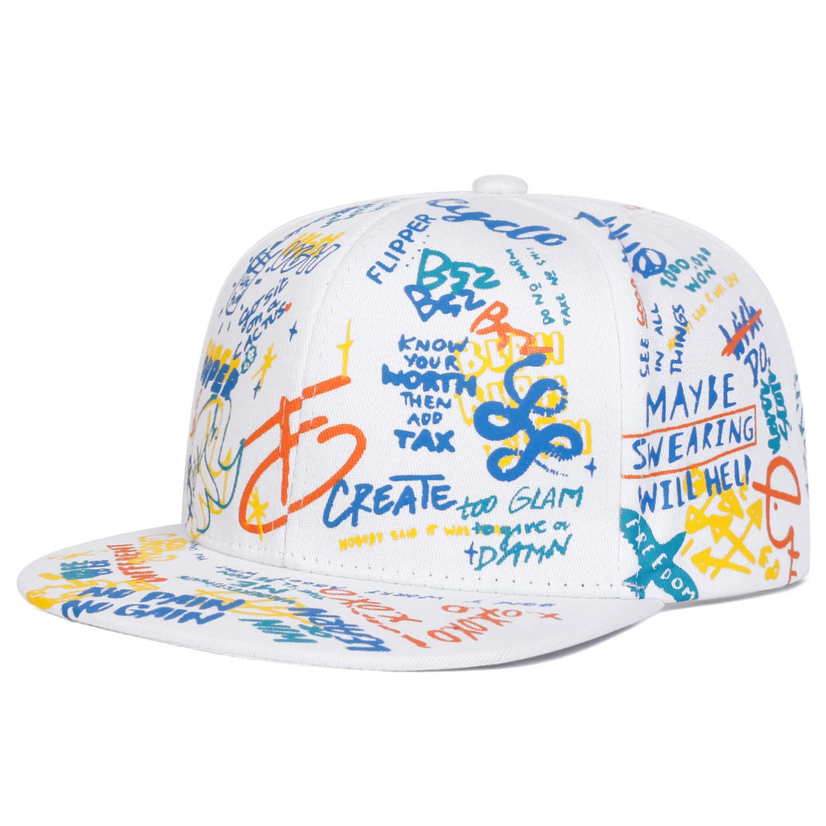 Unisex Colorful Letter Graffiti Printing Hip-hop Hats